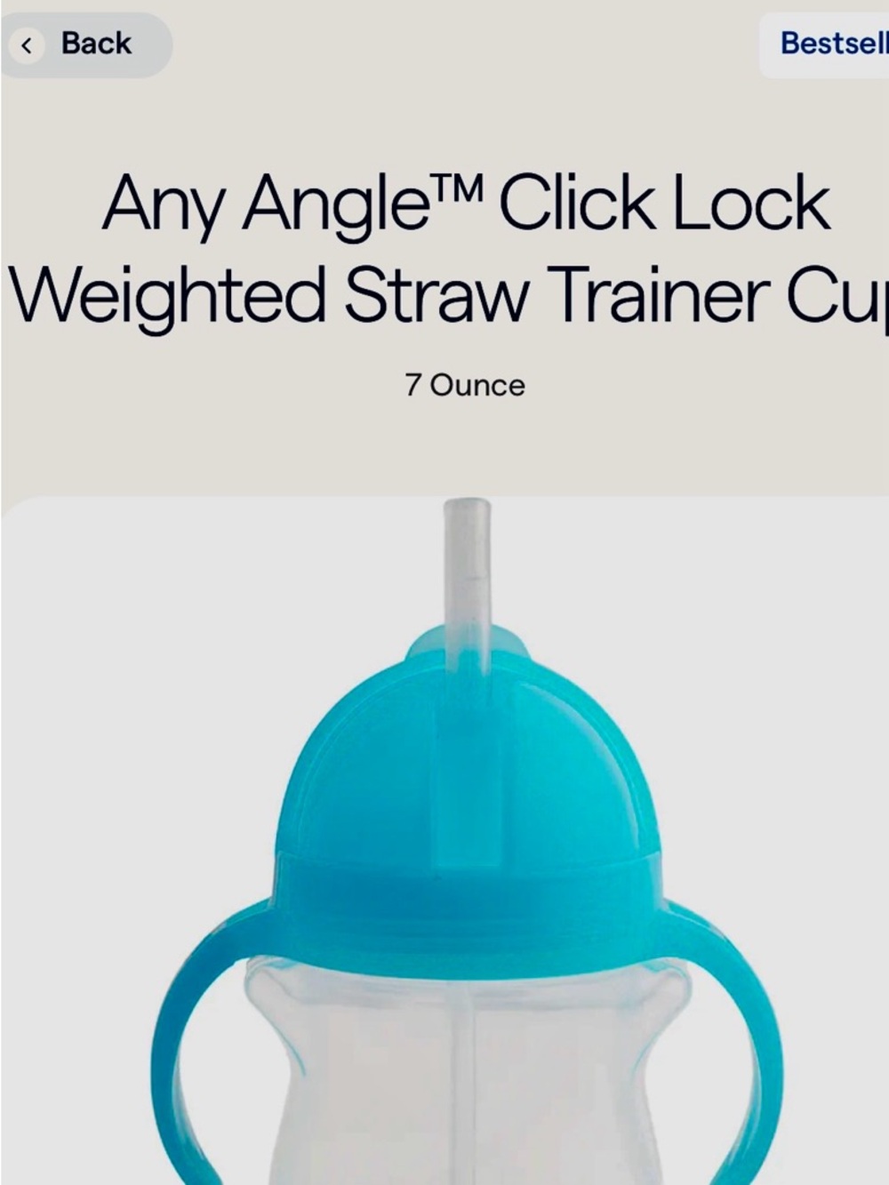 Munchkin Any Angle Click Lock Weighted Straw Trainer Cup - Turquoise
